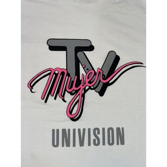 VINTAGE TV Mujer Univision Graphic T-shirt Men XL 90s Single Stitch - Picture 2 of 7